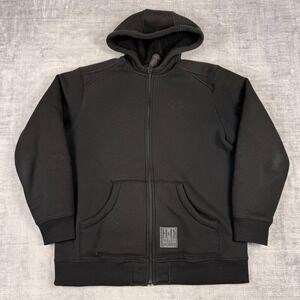 Harley Davidson Sweatshirt Mens XL Black Sherpa Lined Full Zip Embroidered Y2K